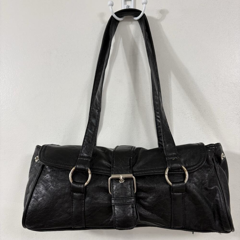 Cato Black Y2K Style Buckle Shoulder Bag East West Purse